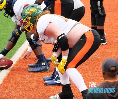 Mobile, AL – February 1: North Dakota State OL Cody Mauch On The Second Day Of Practice At The 2023 Senior Bowl (Photo by Zach McKinnell, The Bluebloods)