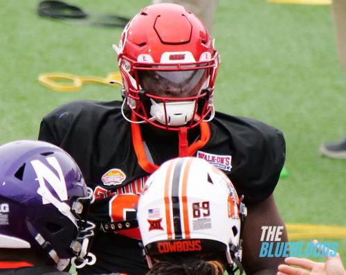 Mobile, AL – February 1: Louisville DL Yaya Diaby On The Second Day Of Practice At The 2023 Senior Bowl (Photo by Zach McKinnell, The Bluebloods)