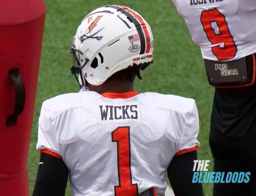Mobile, AL – February 1: Virginia WR Don'Tayvion Wicks On The Second Day Of Practice At The 2023 Senior Bowl (Photo by Zach McKinnell, The Bluebloods)