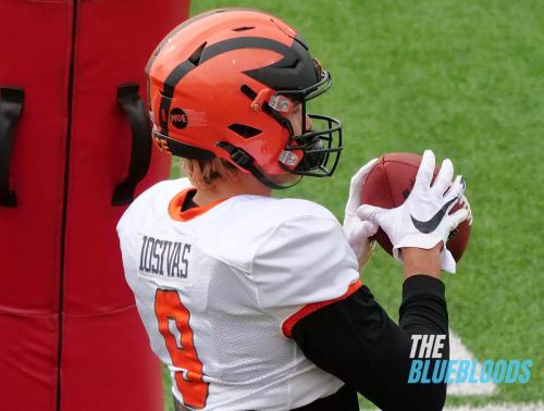 Mobile, AL – February 1: Princeton WR Andrei Iosivas On The Second Day Of Practice At The 2023 Senior Bowl (Photo by Zach McKinnell, The Bluebloods)