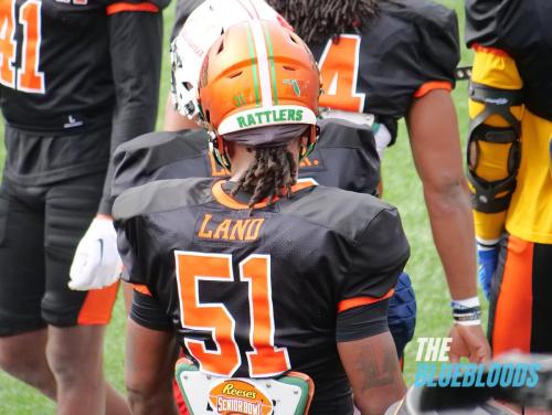 Mobile, AL – February 1: Florida A&M LB Isaiah Land On The Second Day Of Practice At The 2023 Senior Bowl (Photo by Zach McKinnell, The Bluebloods)