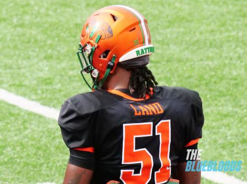 Mobile, AL – February 1: Florida A&M LB Isaiah Land On The Second Day Of Practice At The 2023 Senior Bowl (Photo by Zach McKinnell, The Bluebloods)