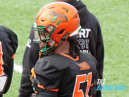 Mobile, AL – February 1: Florida A&M LB Isaiah Land On The Second Day Of Practice At The 2023 Senior Bowl (Photo by Zach McKinnell, The Bluebloods)