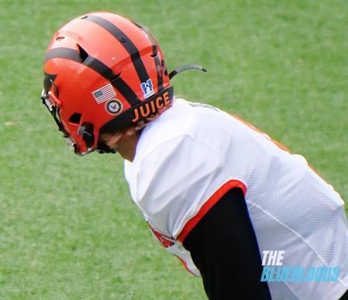 Mobile, AL – February 1: Princeton WR Andrei Iosivas On The Second Day Of Practice At The 2023 Senior Bowl (Photo by Zach McKinnell, The Bluebloods)